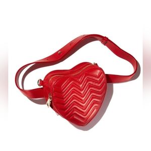 Maje Quilted Leather Heart-Shaped Saddle Bag